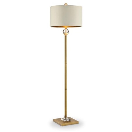 Ore International ORE International ORE-5161F 63.25 in. Perspicio Solid Crystal Orb Gold Column Floor Lamp ORE-5161F